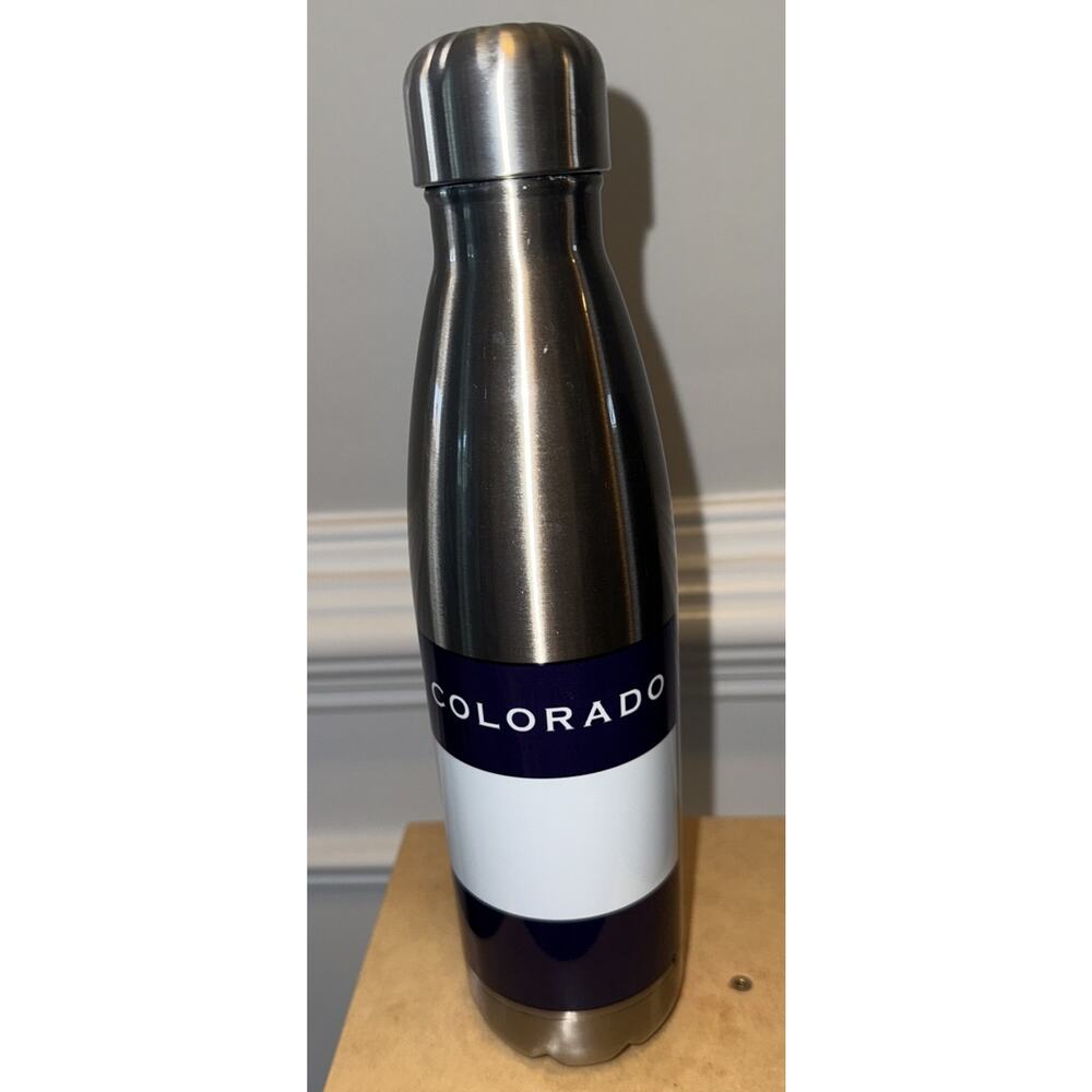Colorado Flag Stainless Steel Water Bottle 16 Ounce Double Wall Insulated Mint - Picture 5 of 8